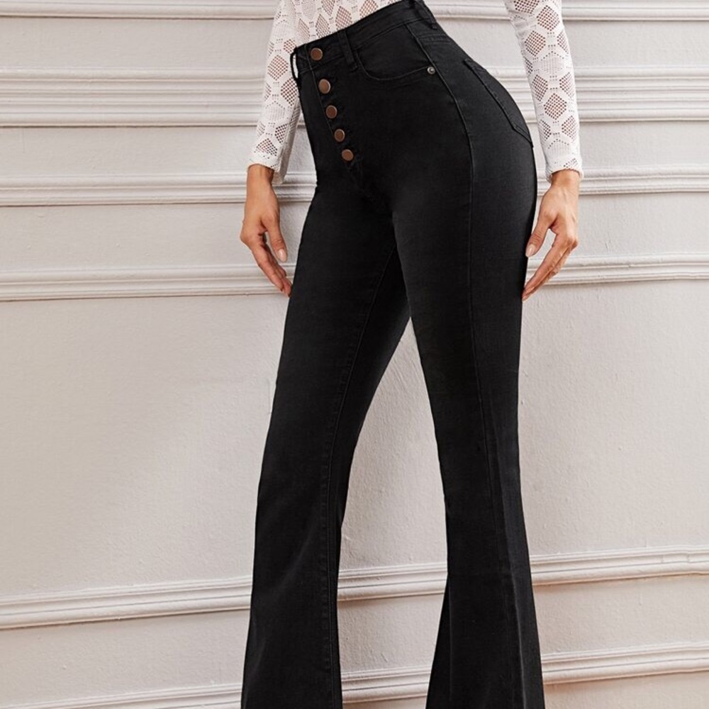 Dark charcoal, high waisted, bell bottom pants